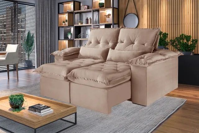 sala sofa top de linha retratil e reclinavel de 230 cm 4 lugares - Foto 5