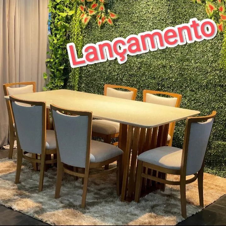 Mesa de Jantar 6 Cadeiras -atlanta luxo 