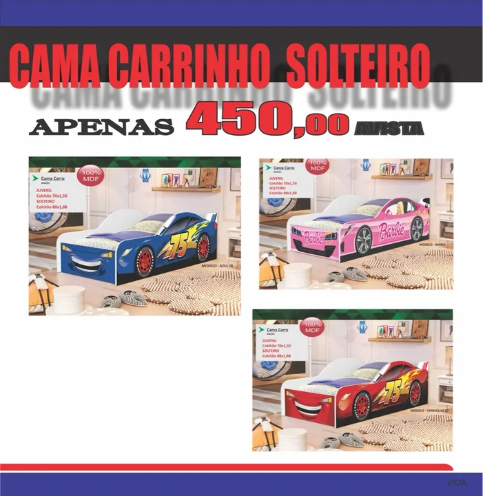 CAMA SOLTEIRO CARRINHO SOLTEIRO