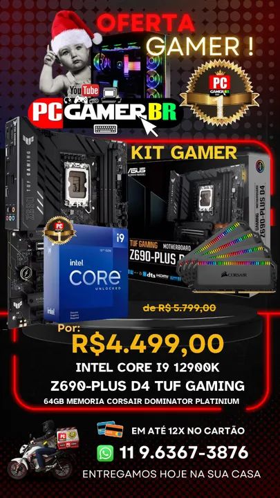 i9 12900k + Placa Mãe Asus Tuf Gaming Z690 + 64Gb Memoria - Foto 3
