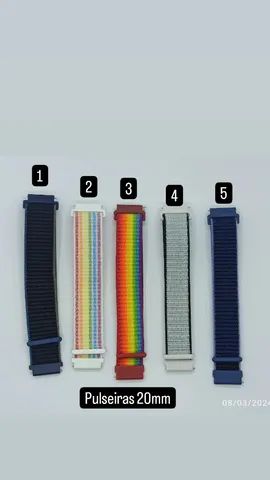 Pulseira de Nylon com velcro 22mm para relógio smartwatch  - Foto 3