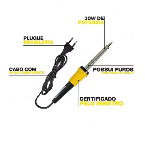 Ferro De Solda Profissional Com Suporte 60w 220v MAYBER - Foto 2