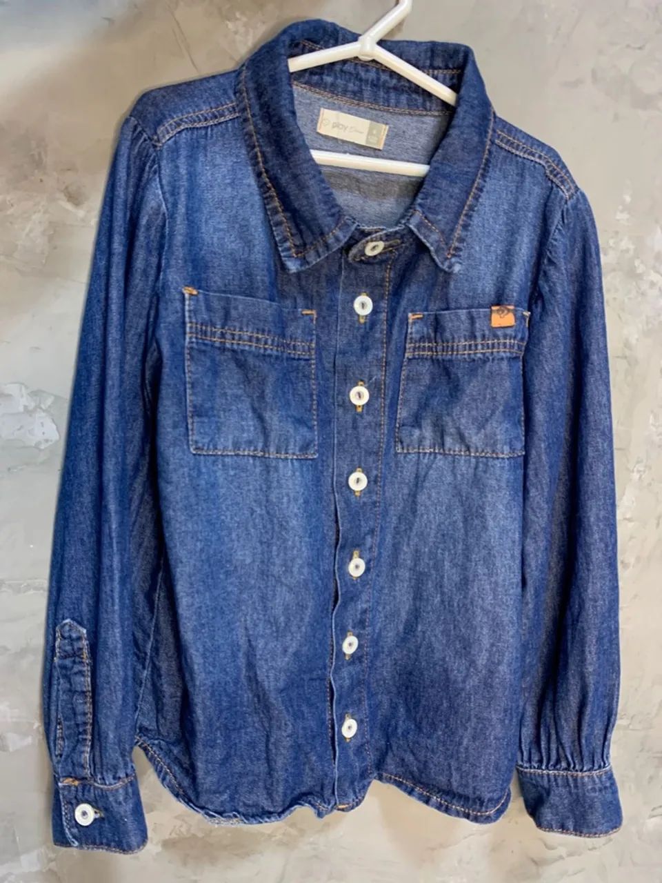 Camisa Jeans Infantil menino - TAM 8 