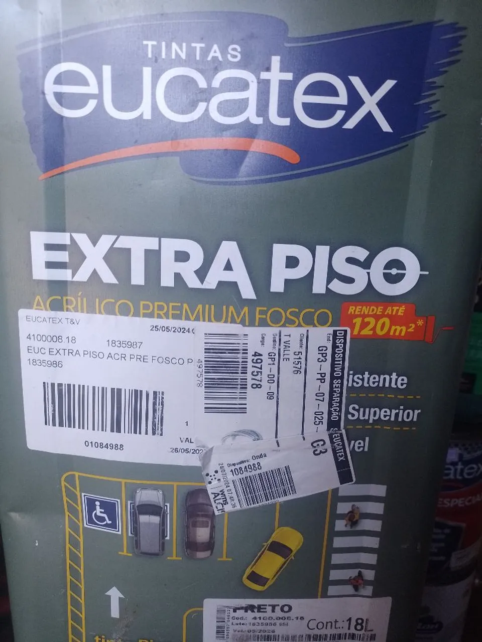 Tinta Eucatex Extra Piso Acrílico Premium Fosco 18L