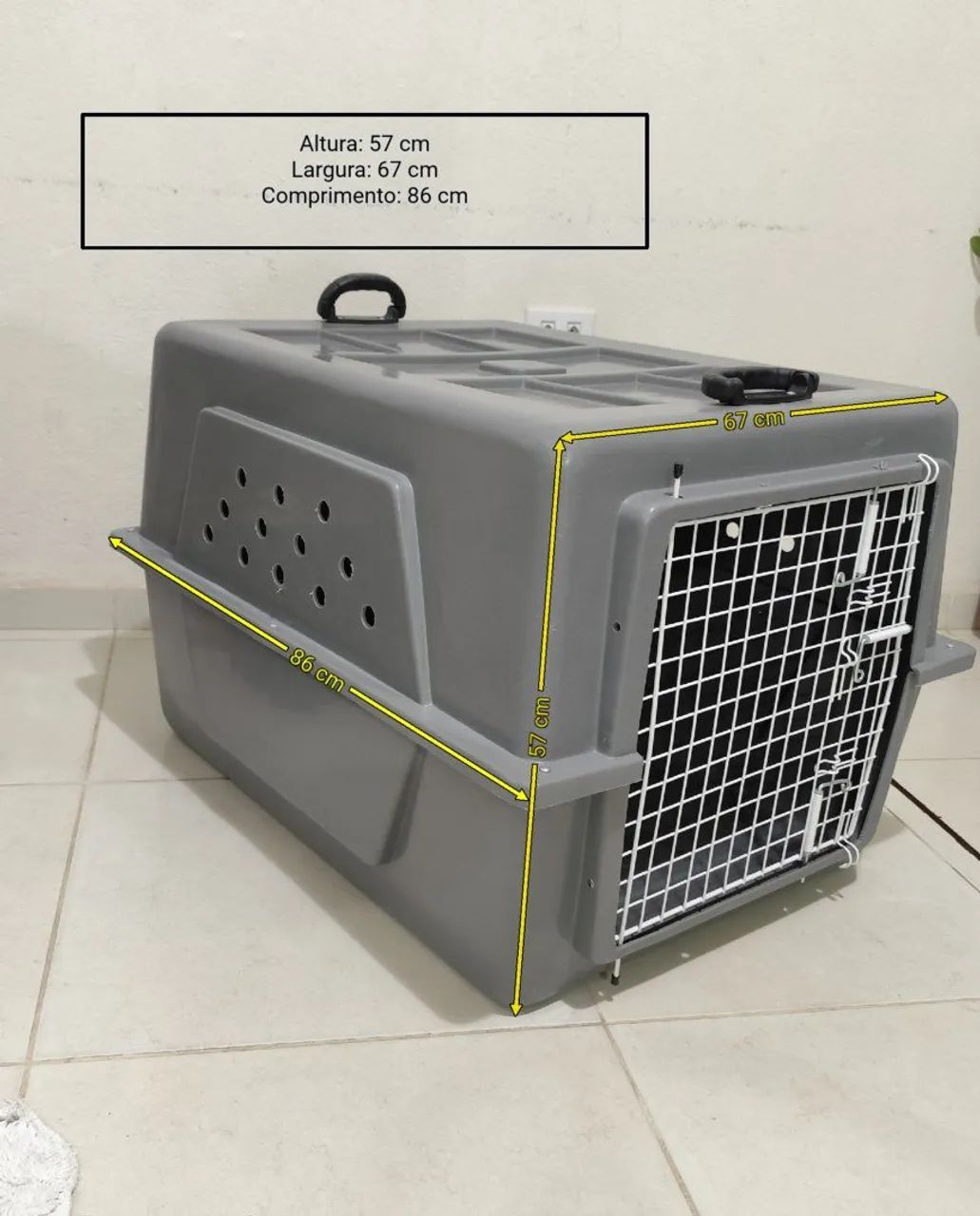 Caixa de transporte Grande N°5 reforçada para cachorros 