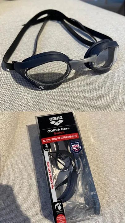 Óculos De Natação Arena Cobra Core Swipe Cor Azul/ Cinza (Usado)