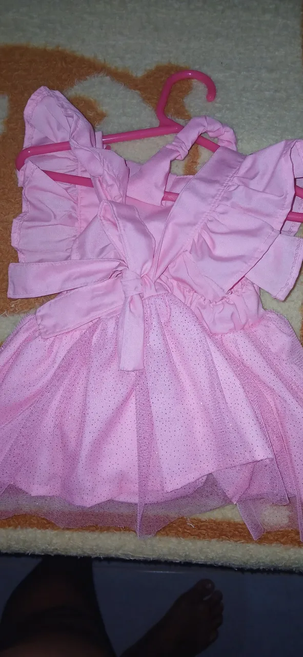 Vestido Rosa Infantil com Saia de Tule