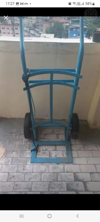 Carrinho de mão de ferro - azul