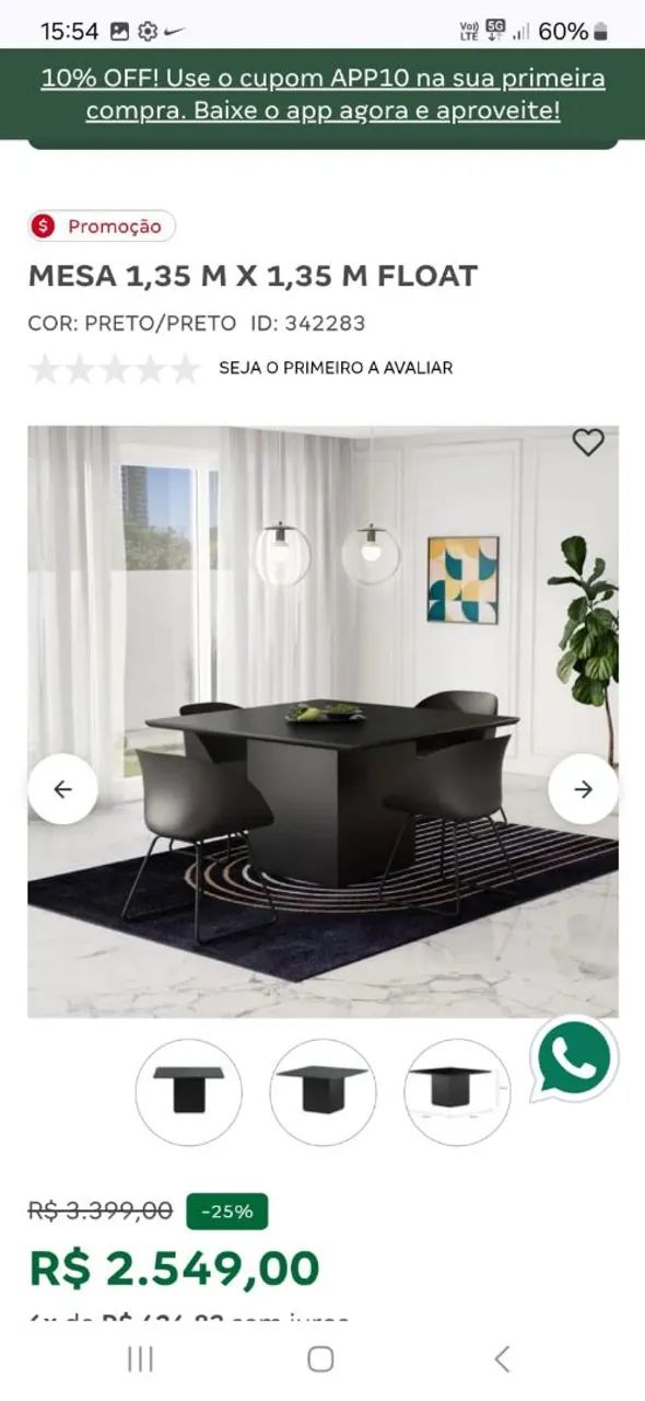Mesa de Jantar em Vidro Temperado - Foto 3