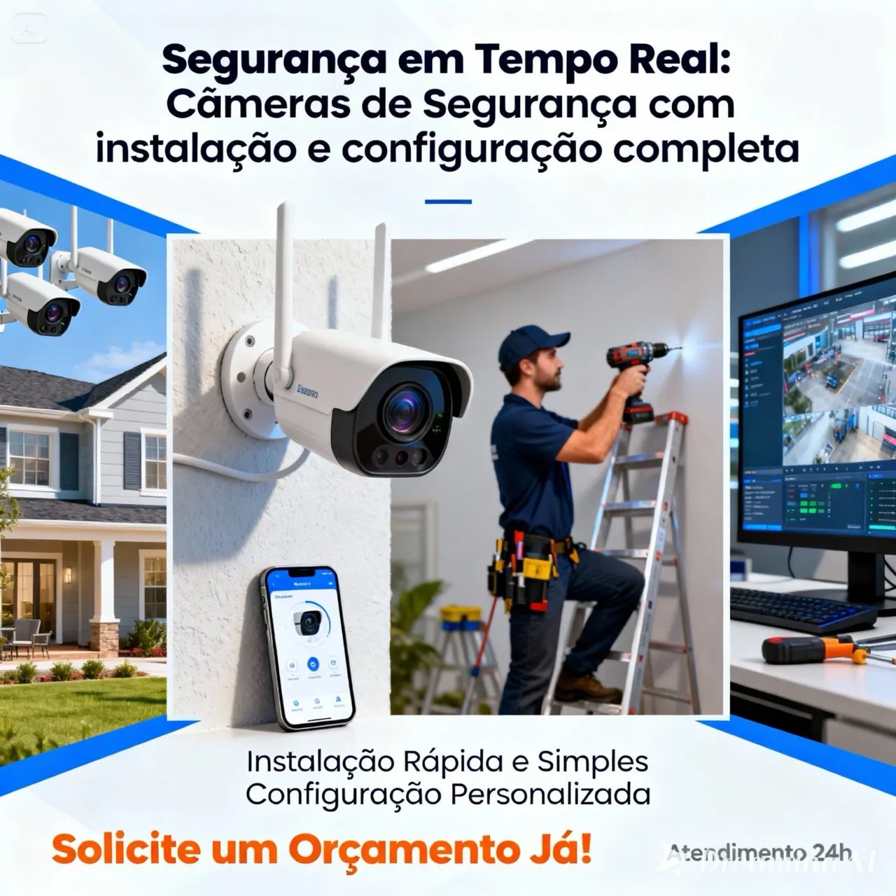 Instalação de câmeras e alarme 