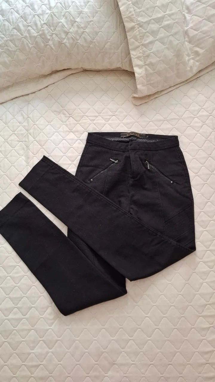 calça feminina siberian preta com zíperes frontais - Foto 2