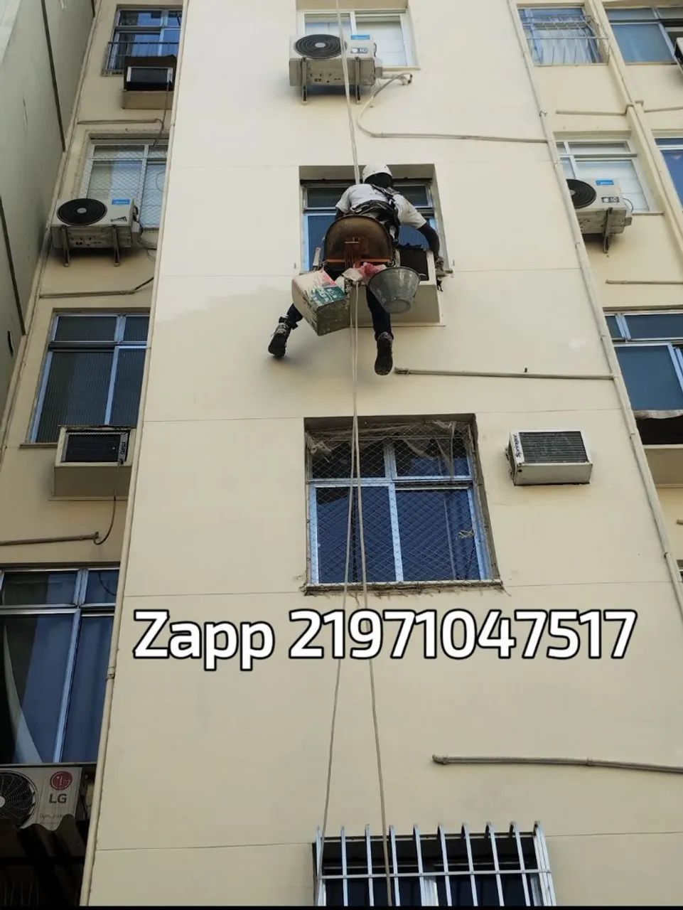 Pintor prédio cadeirinha suspensa 