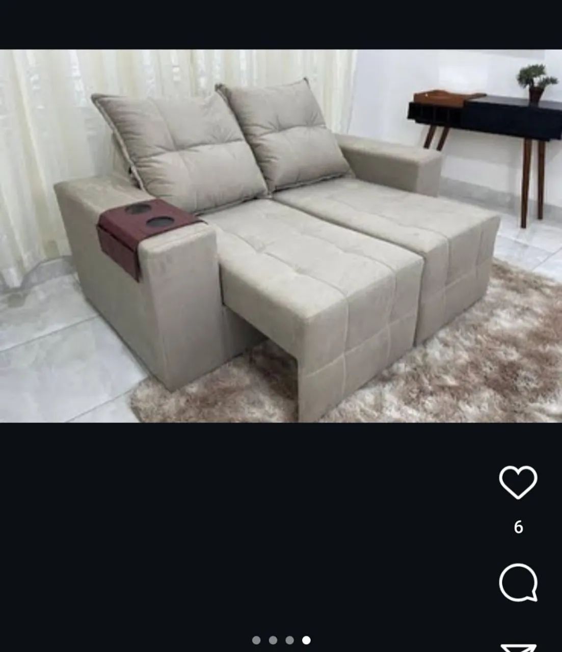 Sofá retrátil de 3 lugares