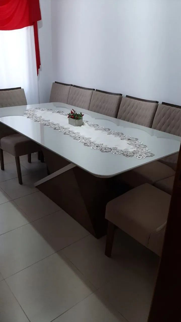 Mesa de Jantar Moderna com Tampo de Vidro - Foto 3
