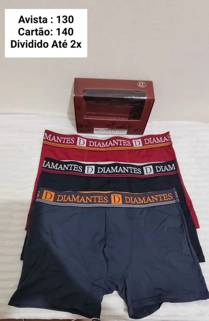 Kit de Cuecas Boxer Diamantes - Conforto e Estilo