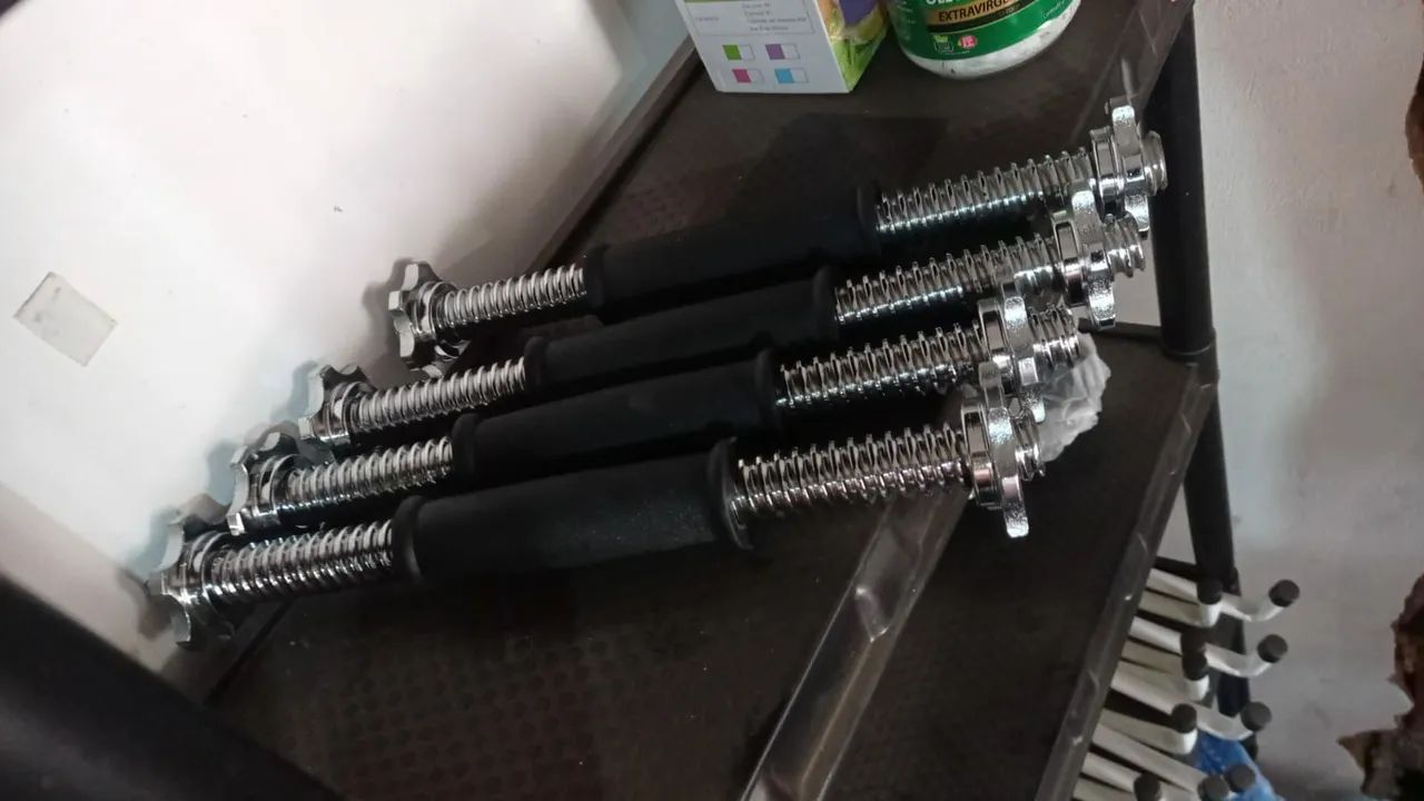 Par de halteres de aço maciço 