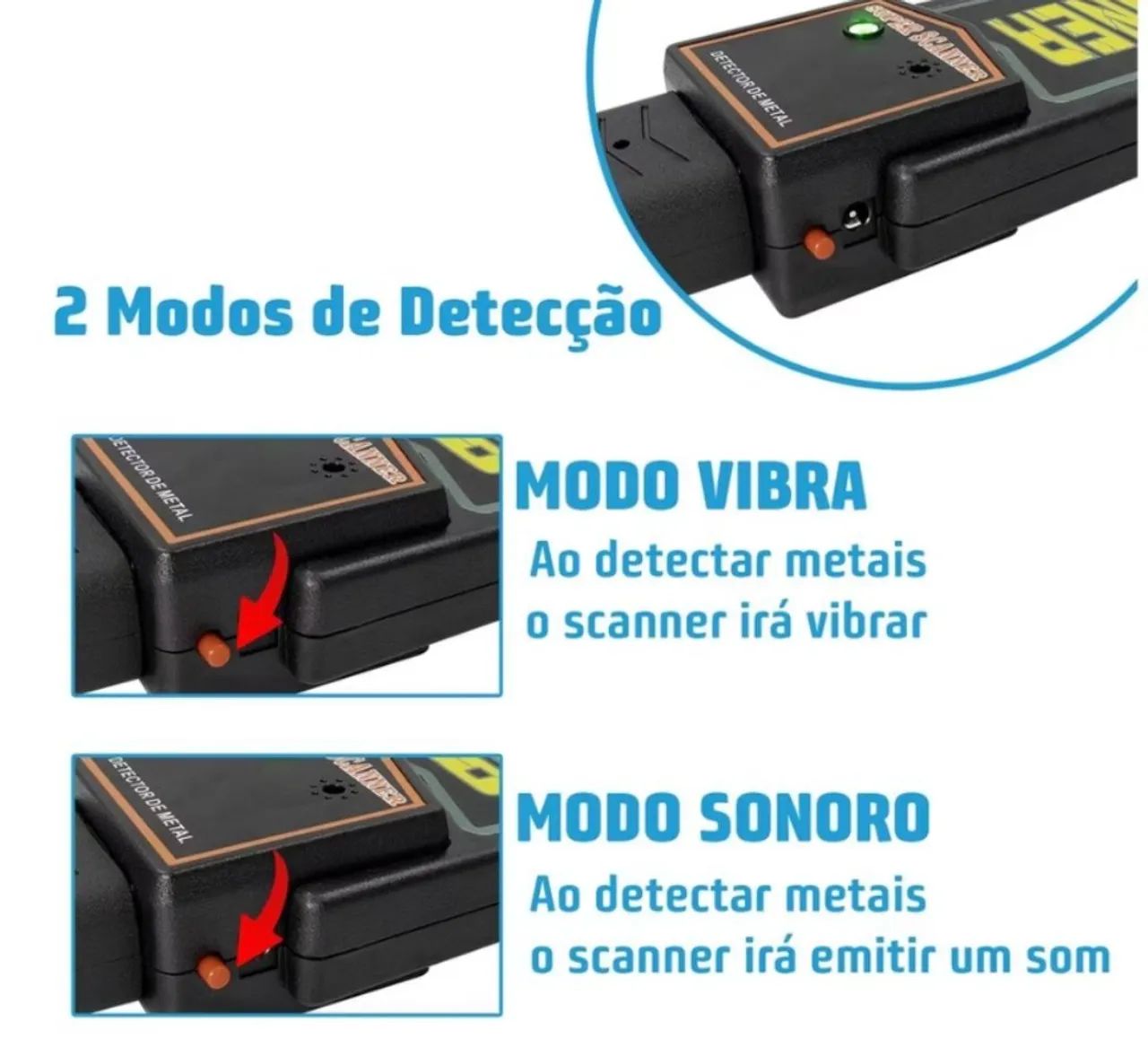 Detector de Metal Portátil Super Scanner com bateria  - Foto 3