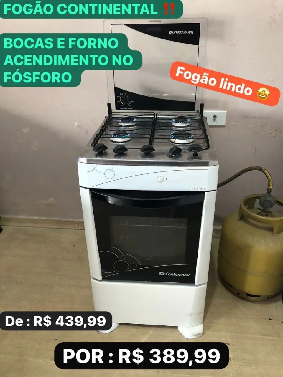 Fogão continental 4 bocas 