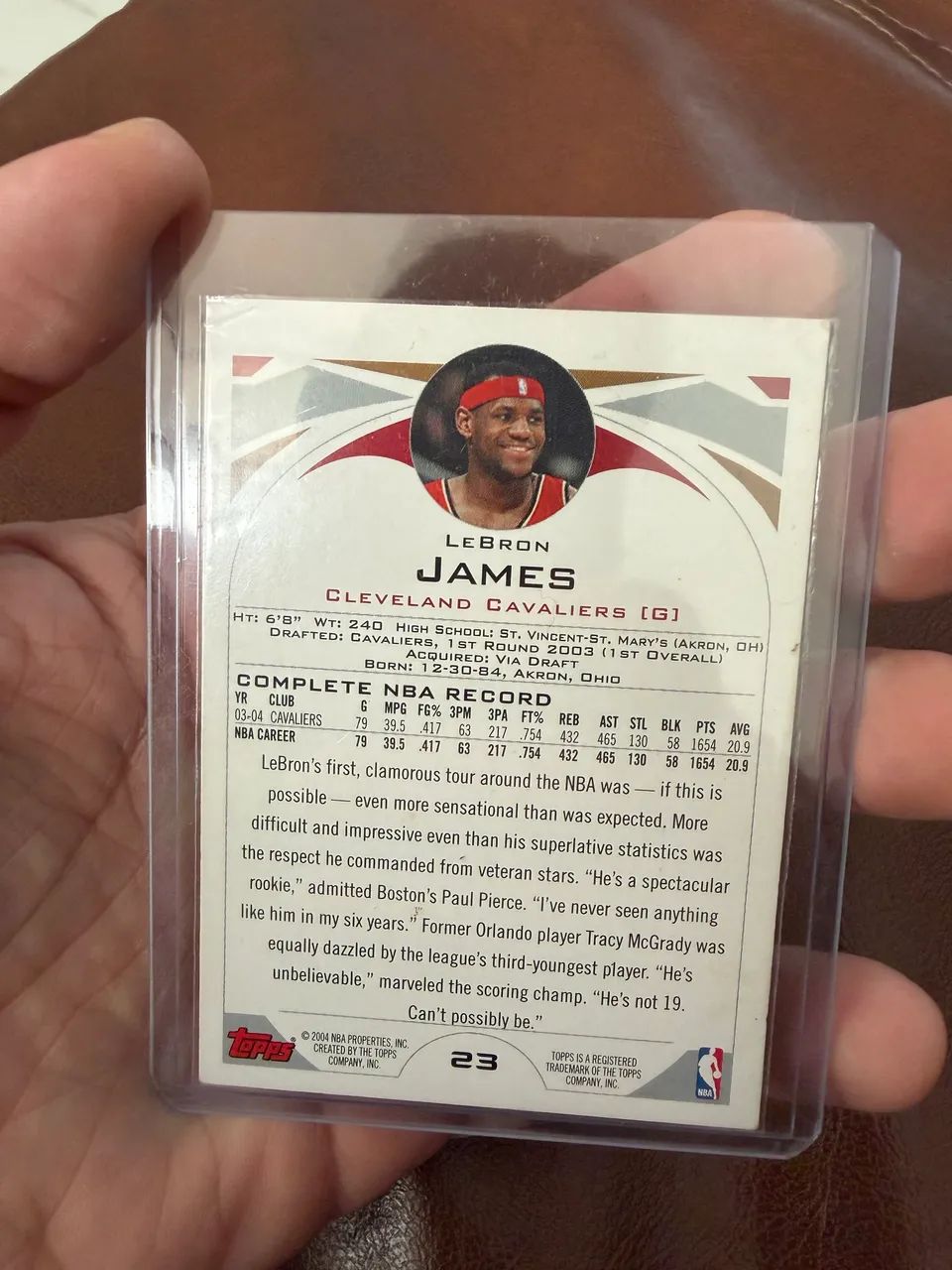 LeBron James Topps 2004 Cleveland Cavaliers - Card NBA Original - Foto 2
