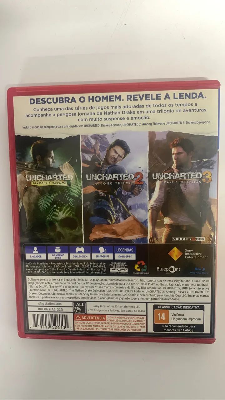 UNCHARTED COLECTION  1,2 e 3 - PS4 - Foto 3