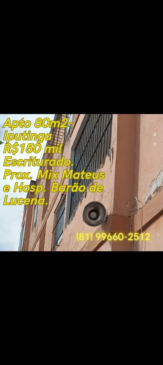 Apto 80m2-Iputinga R$150 mil