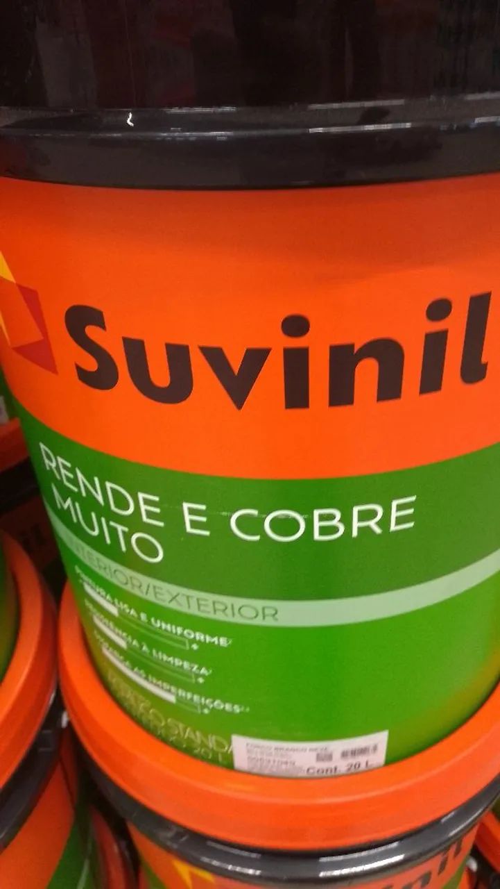2 baldes tinta Suvinil 20 litros rende muito 