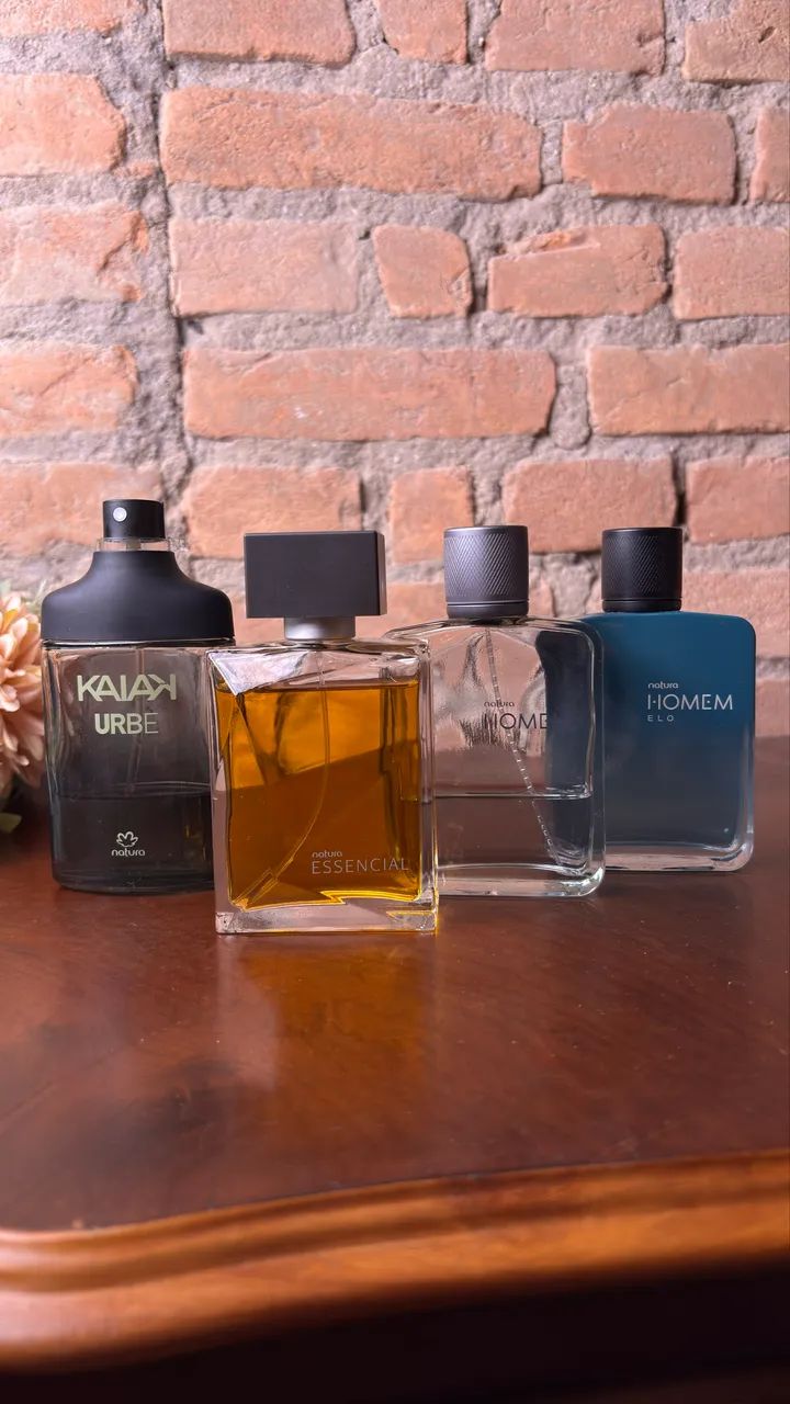 Perfume masculino natura Essencial + homem + homem elo + kaiak urbe usados.