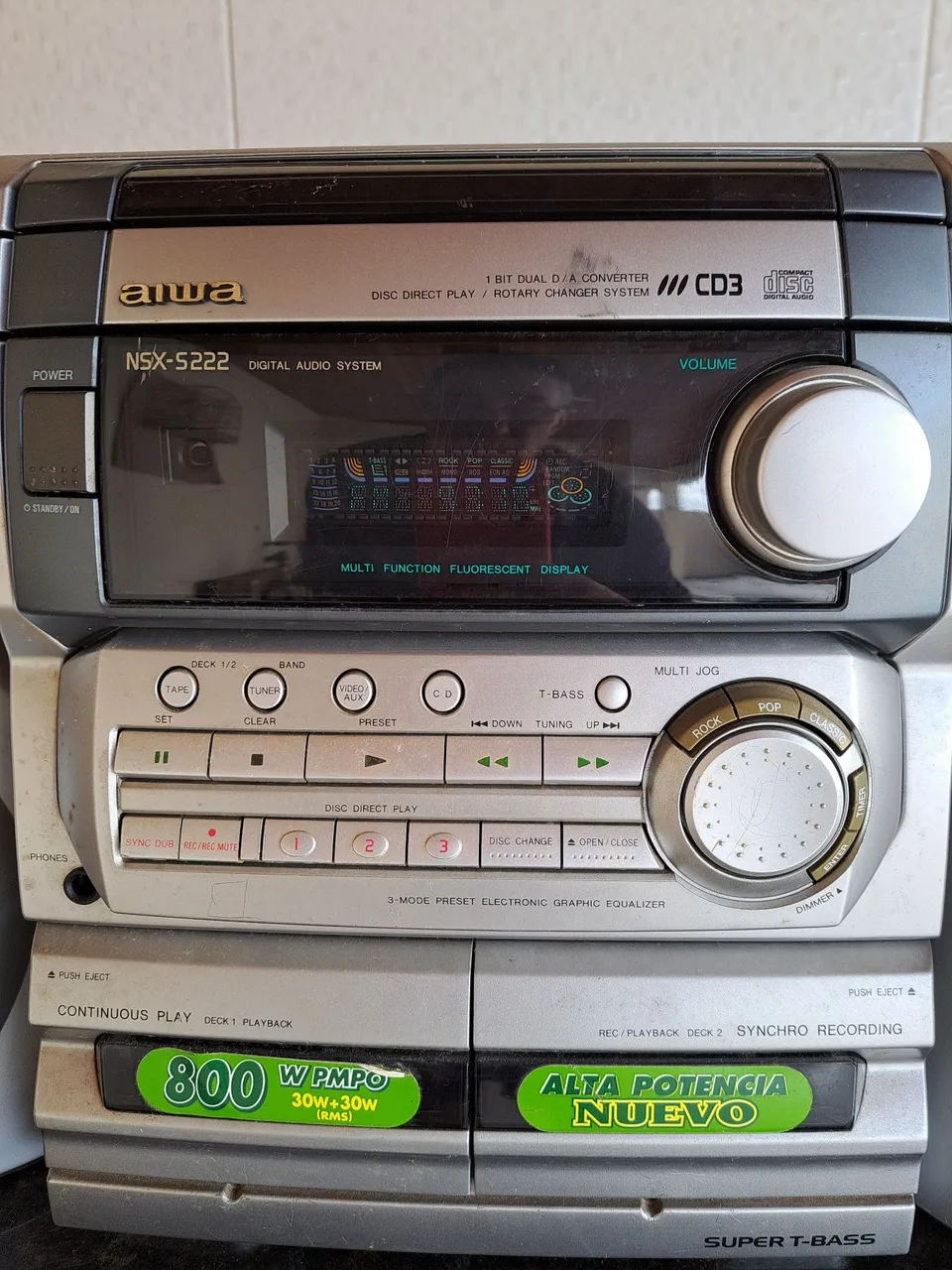 Mini System Aiwa NSX-5222 - CD Player, Rádio e Tape