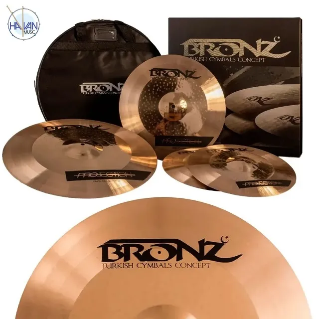 Kit de Pratos de Bateria Bronz Projection B10 By Odery - Hats, Crash, Ride + Bag - NOVOS