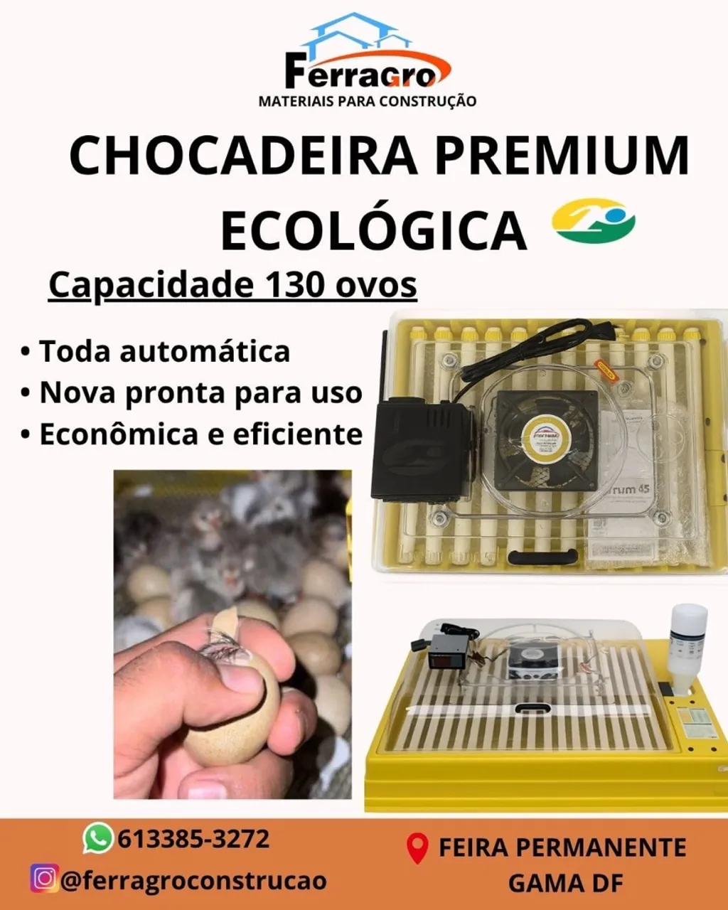 Chocadeira Premium Ecológica 130 Ovos