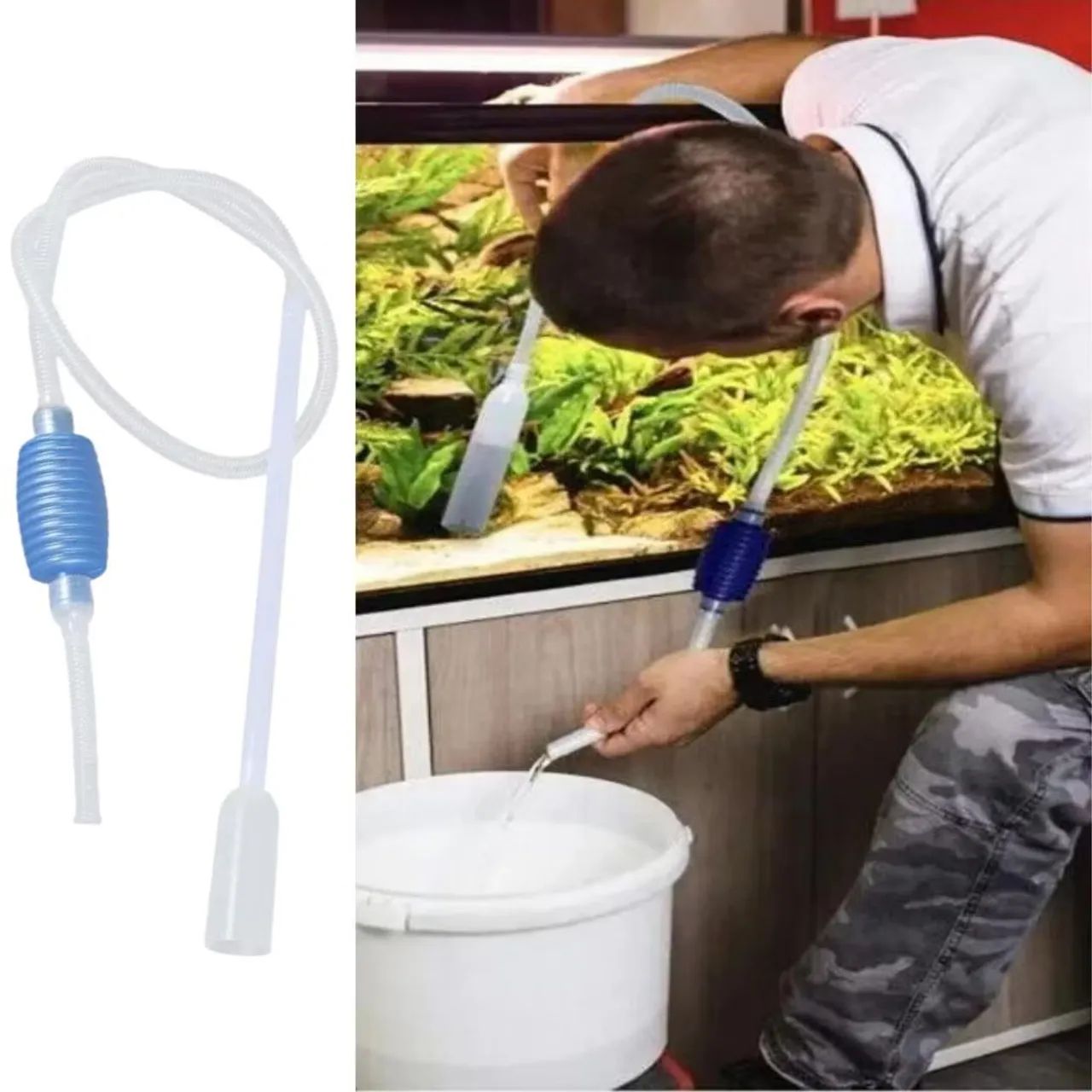 Sifão pra limpeza de aquário 
