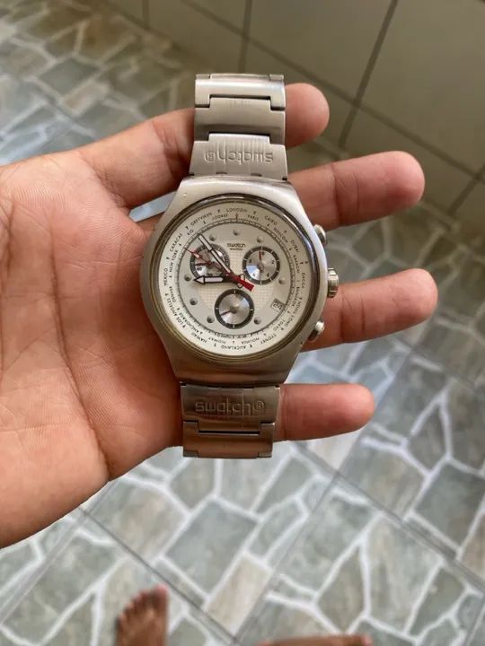  Swatch série prata cara branca 1300 - Foto 5