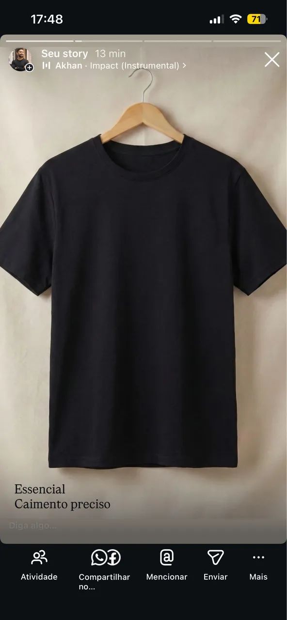 Blusa básica slim 100% algodão  - Foto 3