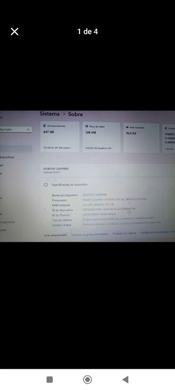 Notebook Dell Latitude Intel i5