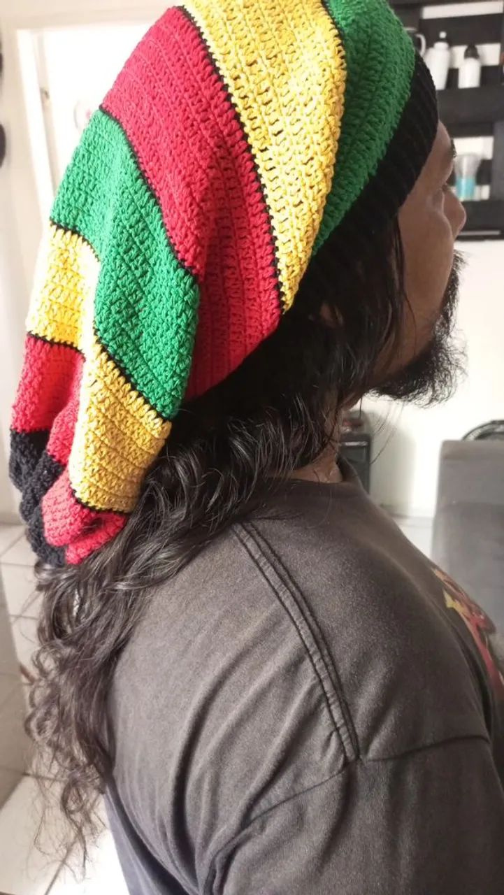 Boné de crochê Rasta reggae (Unissex) - Foto 2