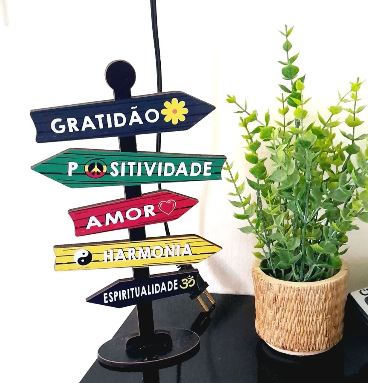 Placa Decorativa de Madeira - Frases Motivacionais