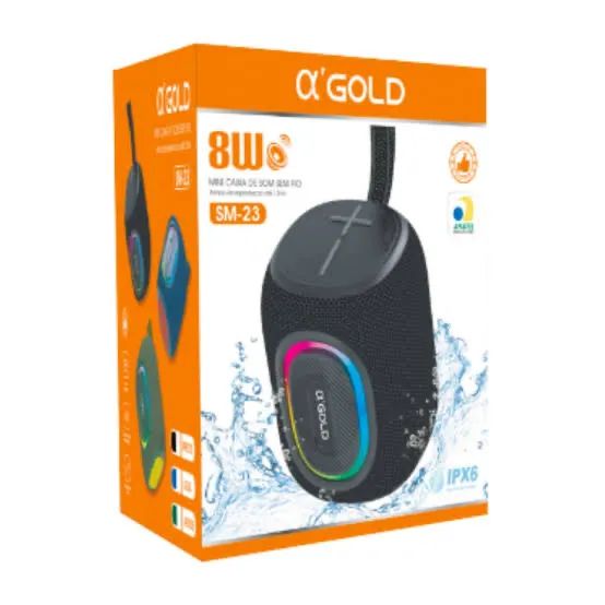 Caixa de Som Bluetooth aGold com LED RGB - Foto 3