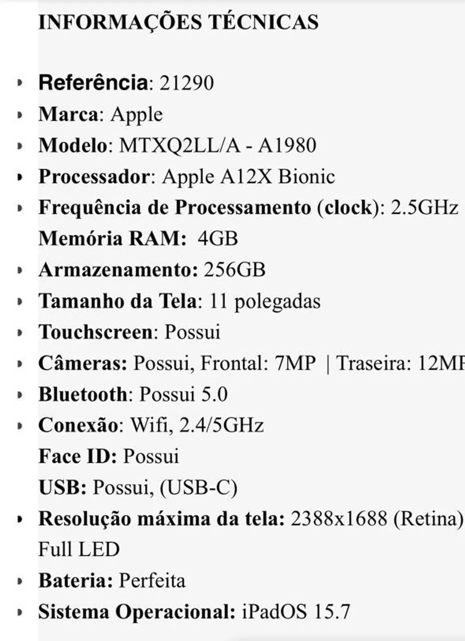 iPad Pro 1ªG 256GB 11 polegadas em ótimo estado - Foto 3