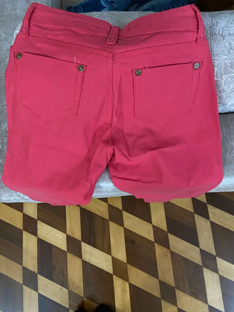 CALÇA JEANS FEMININA ROSA TAMANHO M  - Foto 3