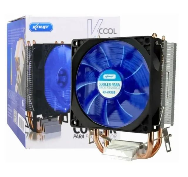 Cooler Para Processador Intel E Amd Com Led Azul Kp-Vr303 - Foto 2