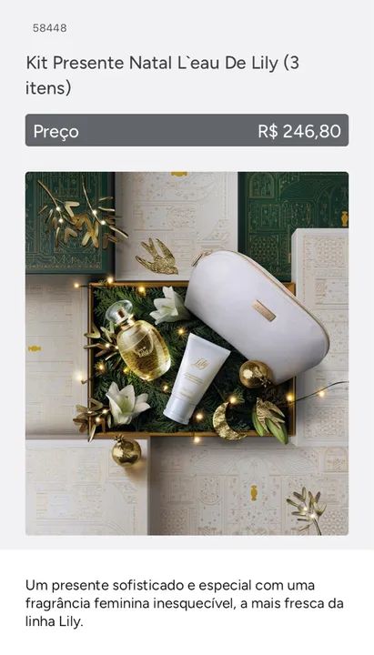 Kit Presente Natal L'eau De Lily