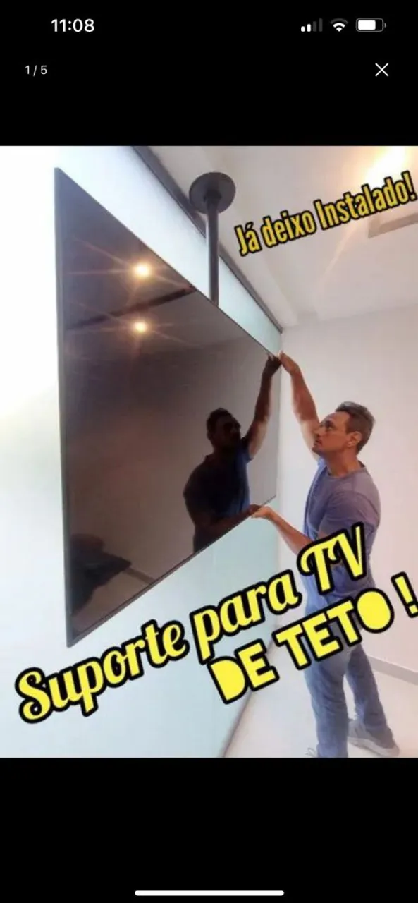 Suporte para TV de Teto - Instalação Inclusa!