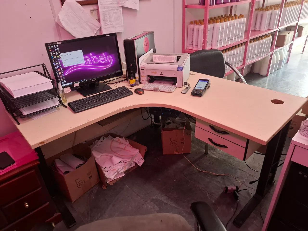 Mesa escritório de canto muito espaçosa 64842815468291121