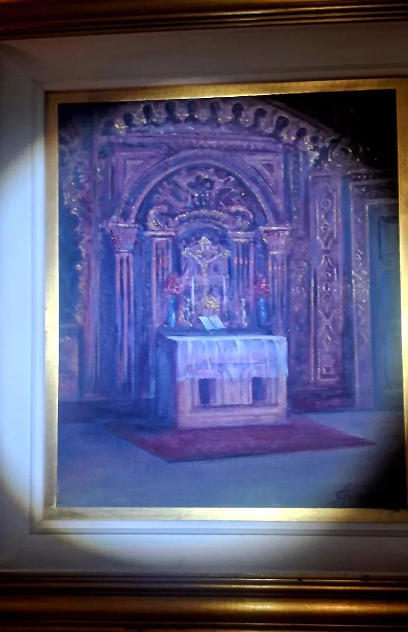 QUADRO RELIGIOSO, PINTURA ÓLEO E PIGMENTO ALTAR IGREJA NOSSA Sra DO CARMO,  Bahia. - Foto 2