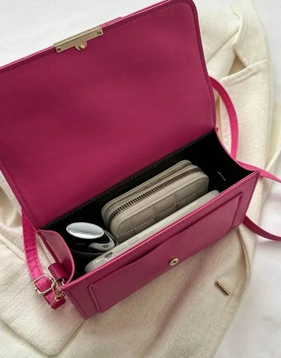 Bolsa de ombro rosa. 20 cm de comprimento - Foto 5