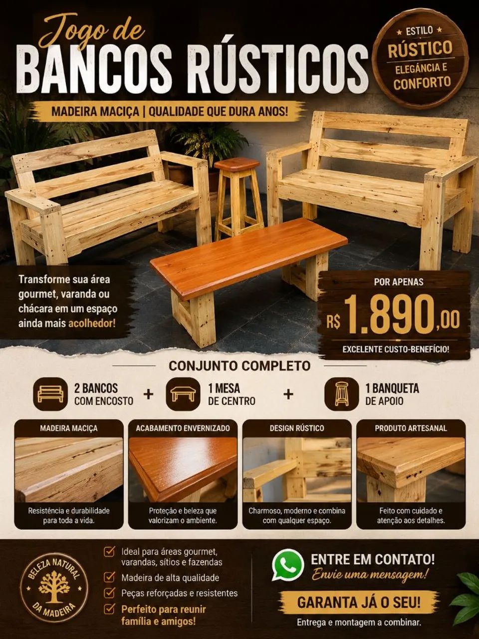 Jogo de banquinho 