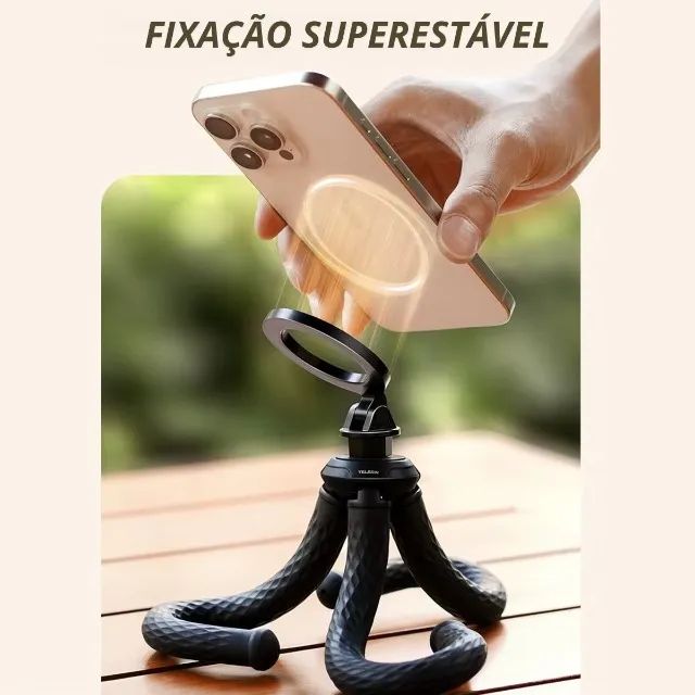Tripé de Mesa Flexível Magnético Magsafe para Celular - Foto 2