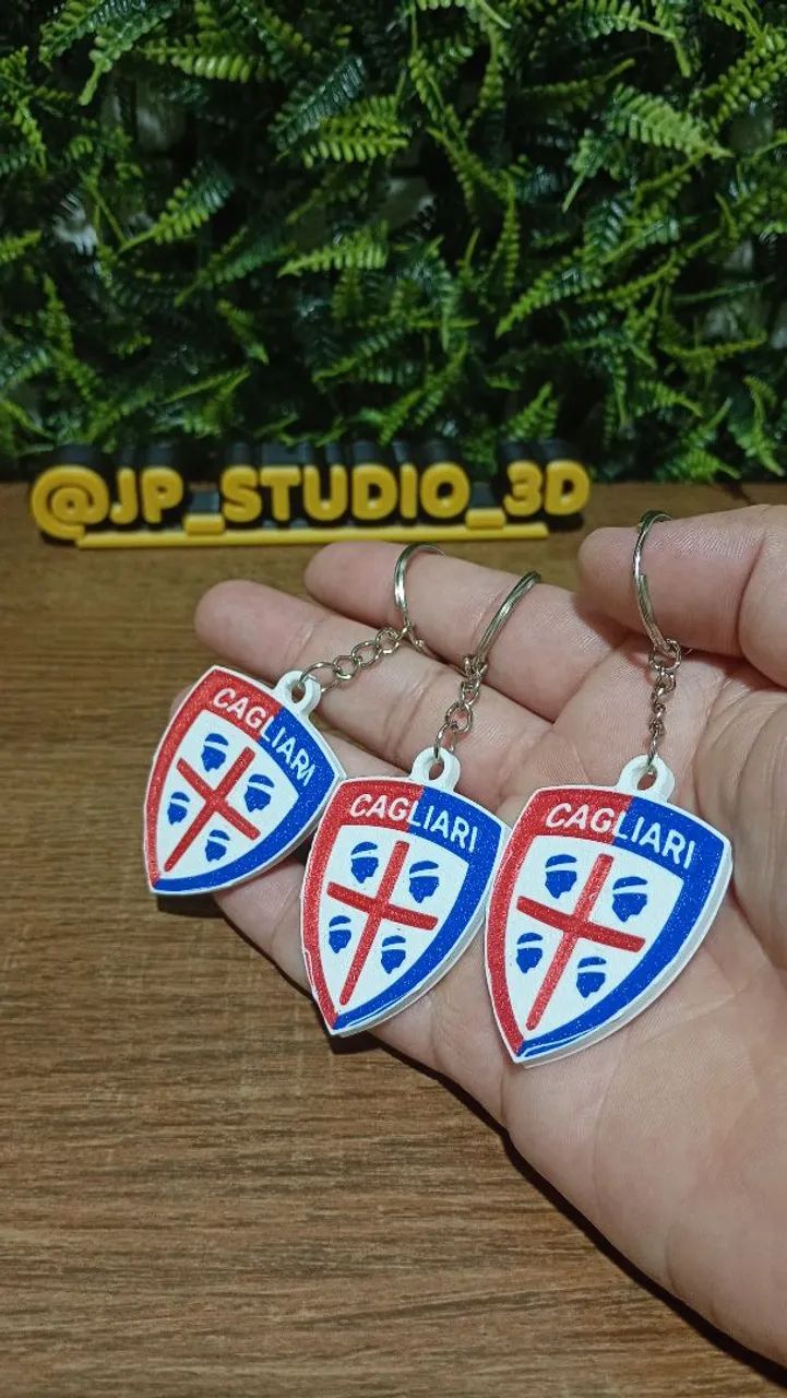 Kit 3 Chaveiros do Cagliari Feitos em 3D  - Foto 4