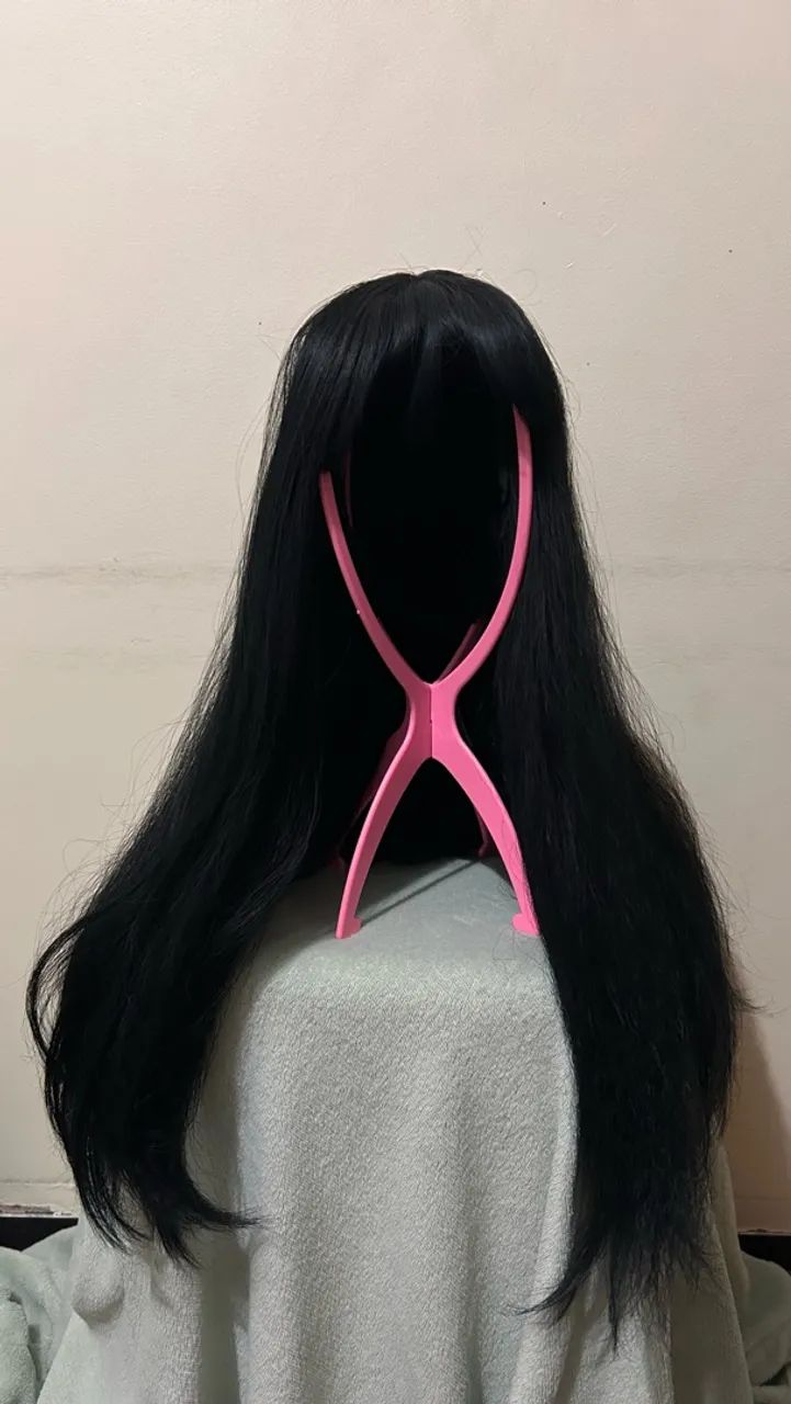 peruca preta longa