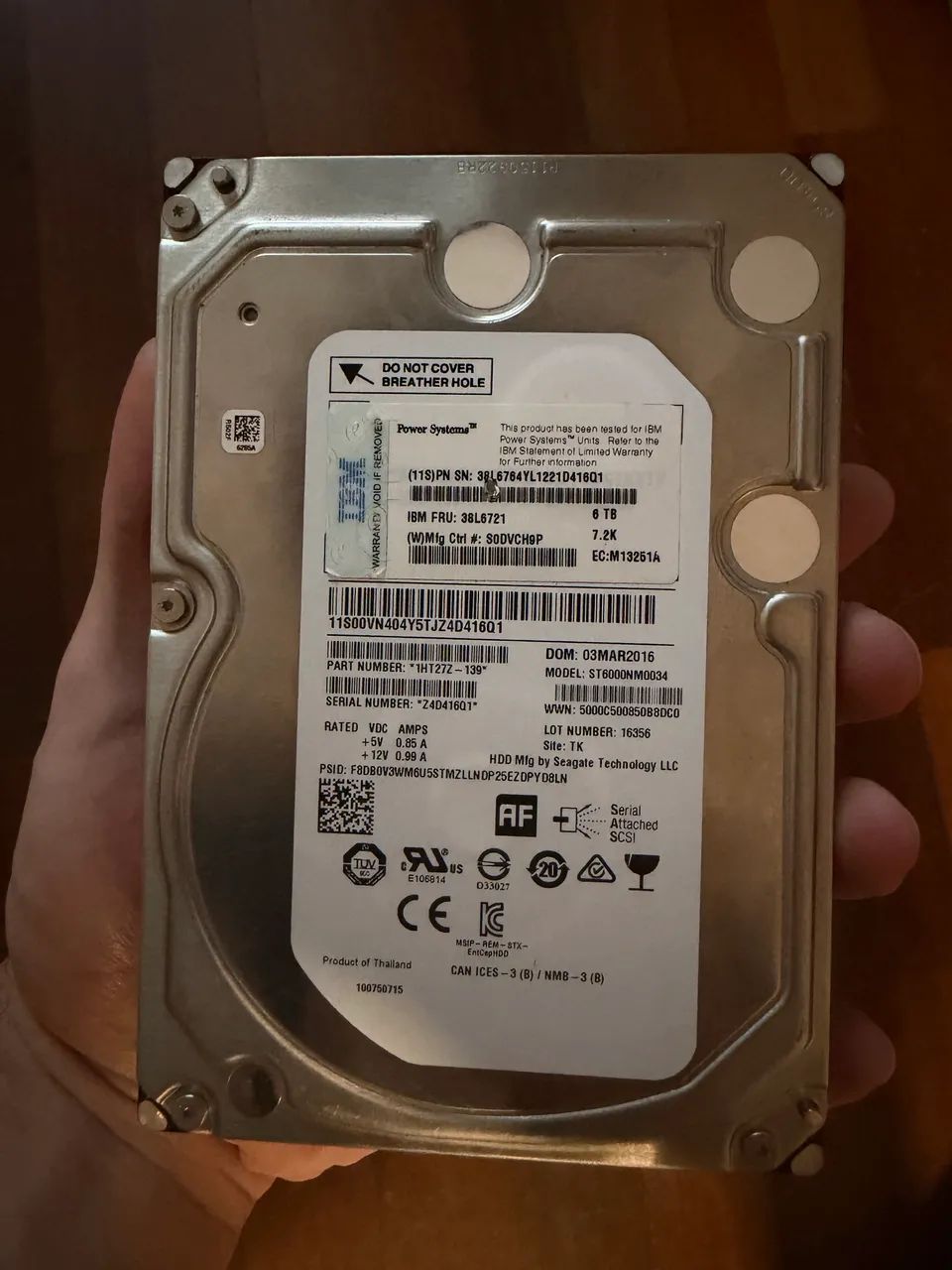HD 6TB SAS IBM 